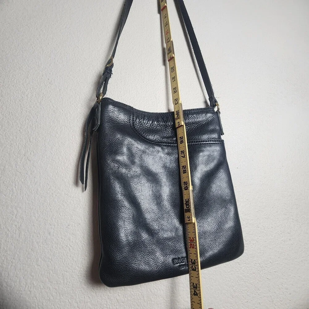 Margot New York Crossbody Bag Womens Small Black Leather Tassel Purse Zip